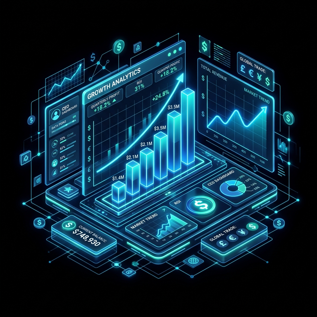 Secured Dashboard Analytics Flow Mockup